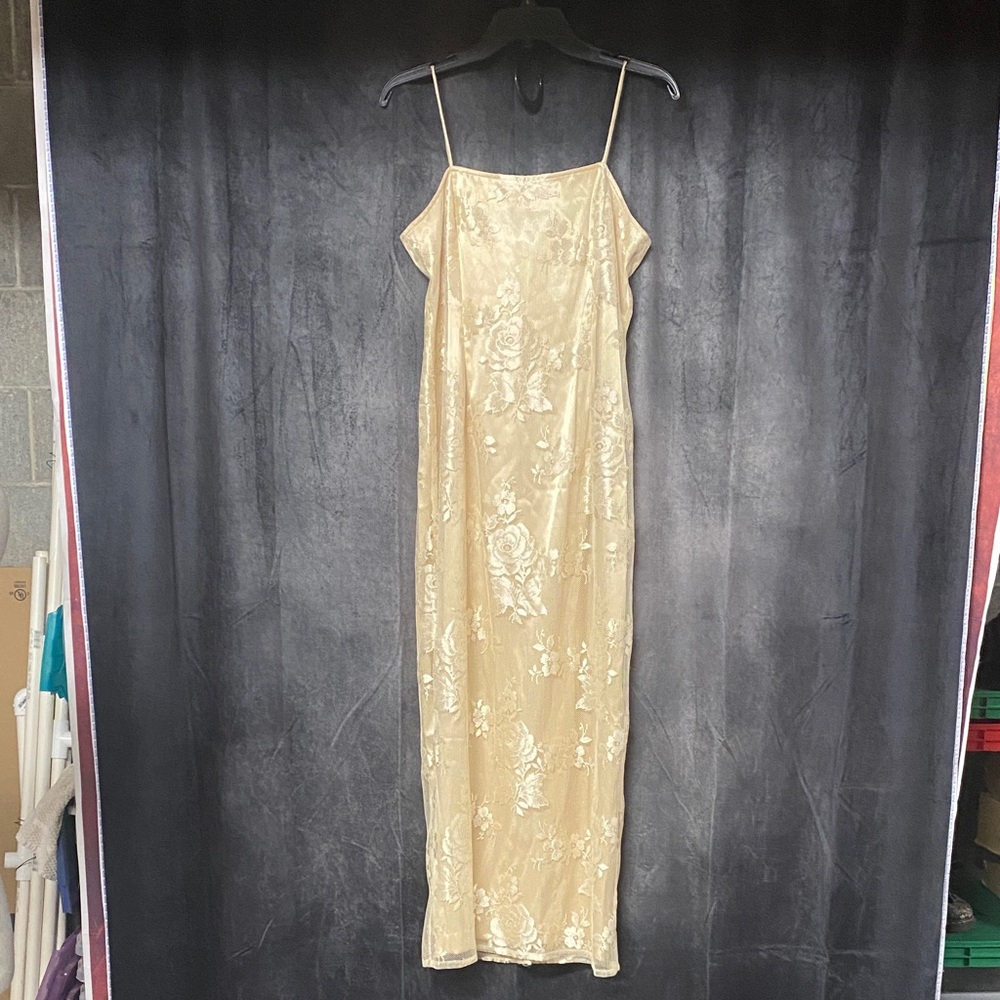 R&M Richards Champagne Floral Slip Dress